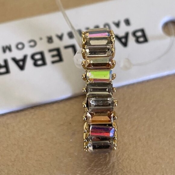 Eternity Rainbow 18K Gold Plated Emerald-Cut Ring - Picture 1 of 6
